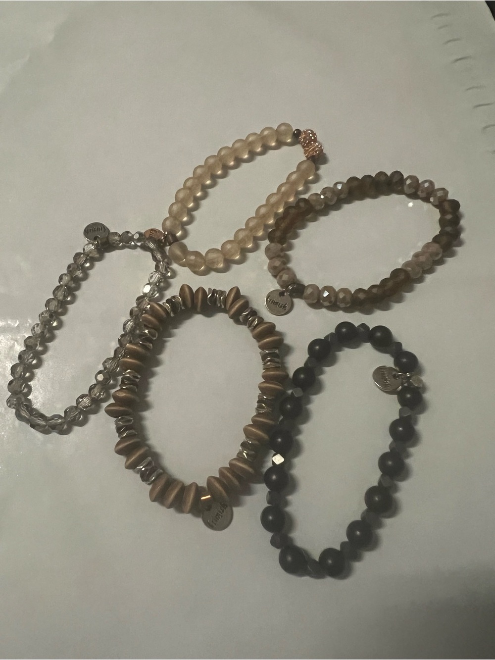 Emirish Stackable Beaded Women’s Bracelet Set in Brown, Tan and Black